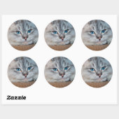 美しい猫の青い目 ラウンドシール (シート)
