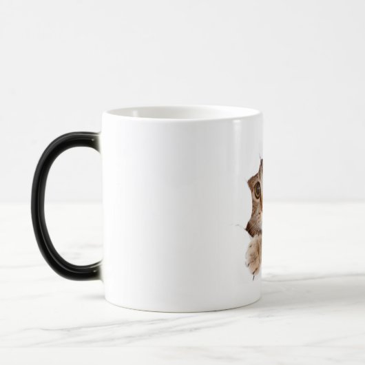 美しい猫コーヒーマグカップ不機嫌な子猫 モーフィングマグカップ (左)