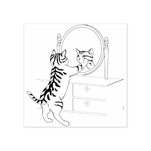 美しい猫スタンプ ラバースタンプ (インプリント)