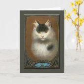美しい猫ヴィンテージ素晴らしグリーティングカード カード (黄色い花)