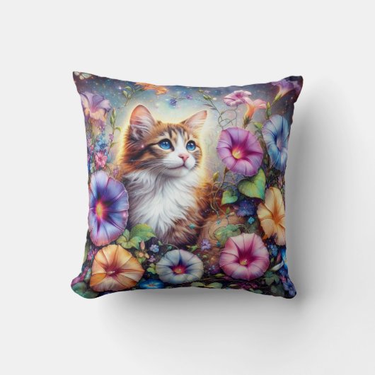 美しい猫花園カスタムモノグラム クッション (正面)