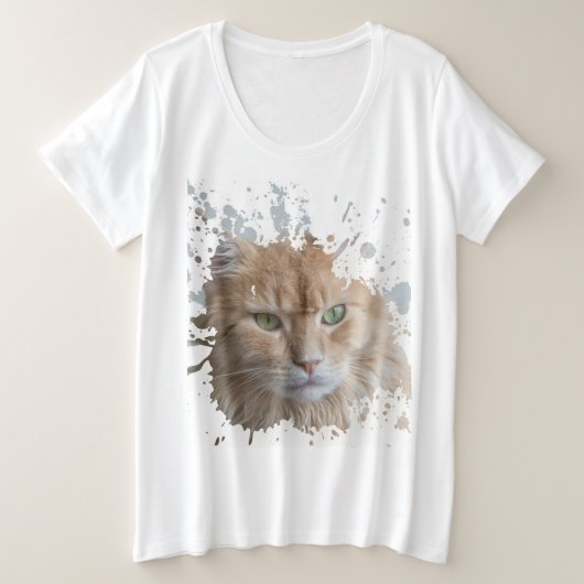 美しい猫 プラスサイズTシャツ (デザイン正面)