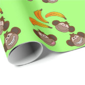 美しい猿およびバナナ ラッピングペーパー (ロールコーナー)