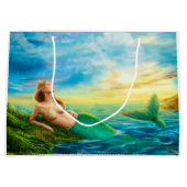 美しい王女 – 日没のファンタジー人魚 ラージペーパーバッグ (正面)