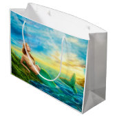 美しい王女 – 日没のファンタジー人魚 ラージペーパーバッグ (裏面アングル)