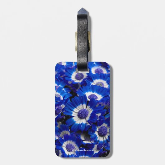 美しい王室の青シナリアの花 ラゲッジタグ (裏面縦)