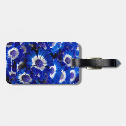 美しい王室の青シナリアの花 ラゲッジタグ (裏面横)