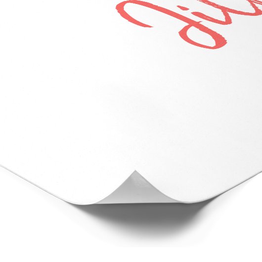 美しい珊瑚と白結婚の歓迎サイン ポスター (角)