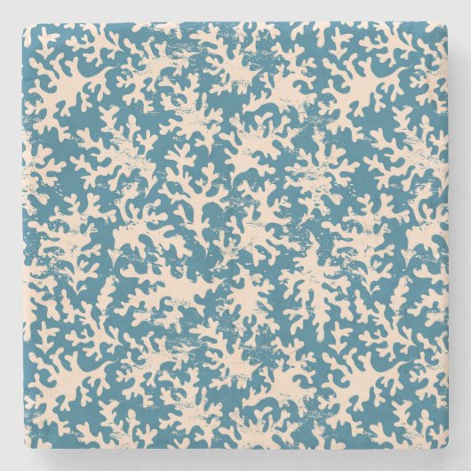 美しい珊瑚パターン ストーンコースター (正面)