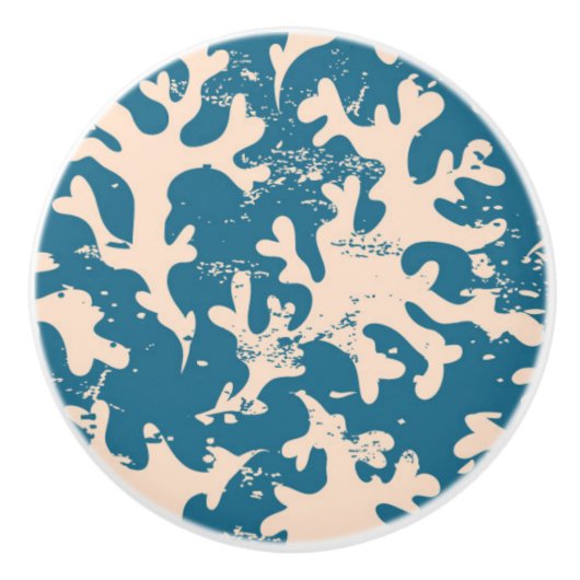 美しい珊瑚パターン セラミックノブ (正面)