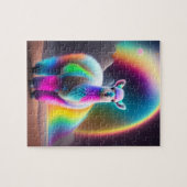 美しい甘いカラフル可愛いフワフワのラマ ジグソーパズル (横)