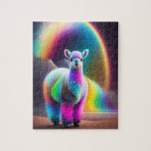 美しい甘いカラフル可愛いフワフワのラマ ジグソーパズル (縦)