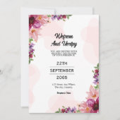 美しい甘いフローラ結婚式招待状カード 招待状 (正面)