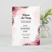 美しい甘いフローラ結婚式招待状カード 招待状 (スタンド正面)