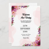 美しい甘いフローラ結婚式招待状カード 招待状 (正面/裏面)