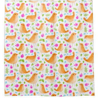 美しい甘い水色の鳥シャワーカーテン シャワーカーテン