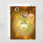 美しい生気に満ちた妖精のちょうちん ポストカード (正面/裏面)