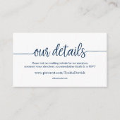 美しい田舎の海軍、我々結婚のウェブサイト詳細 エンクロージャーカード (正面)