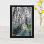 美しい田舎道 – 道は行かない カード (黄色い花)
