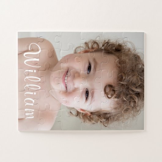美しい男の子の幼児ベビー写真の大きなピース ジグソーパズル (横)