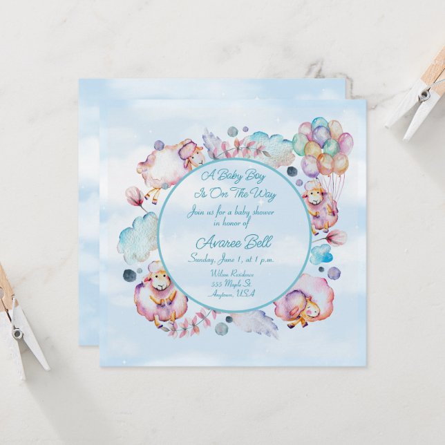 美しい男の子の赤ちゃんシャワー (正面/裏面インサイチュ)