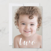 美しい男の子GIRL 2nd誕生日パーティーフォトスクリプト 招待状 (正面)