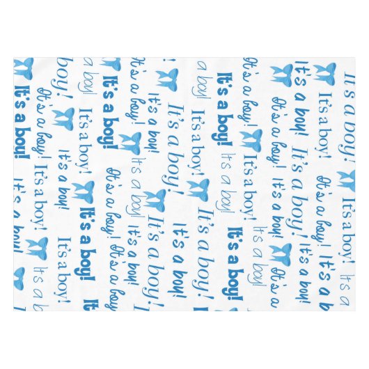 美しい男の赤ちゃんのシャワーの幼児カスタムなギフト テーブルクロス (正面(横))