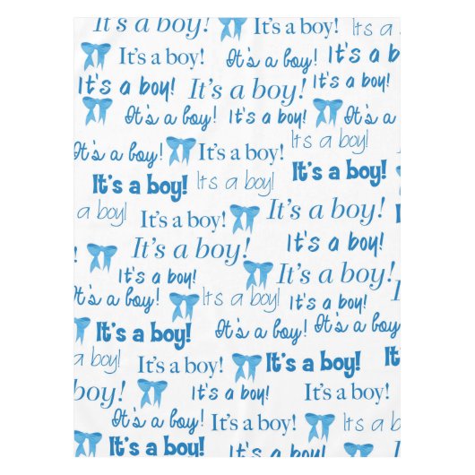 美しい男の赤ちゃんのシャワーの幼児カスタムなギフト テーブルクロス (正面)