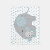 美しい男の赤ちゃんの青象 フリースブランケット (正面)