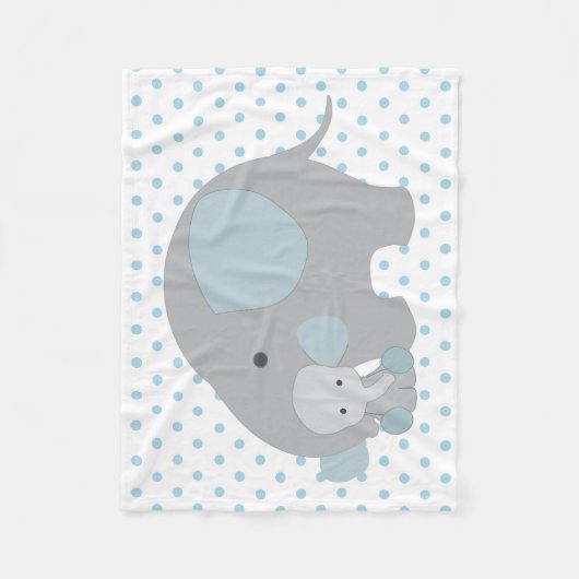 美しい男の赤ちゃんの青象 フリースブランケット (正面)