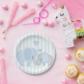 美しい男の赤ちゃんの青象 ペーパープレート (パーティー)