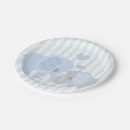 美しい男の赤ちゃんの青象 ペーパープレート (アングル)