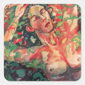 美しい男性アクリル絵を描ズ スクエアシール (正面)