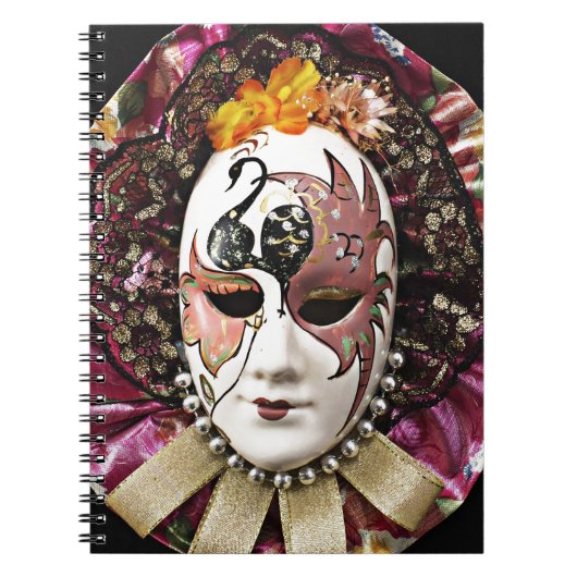 美しい男性カーニバルマスク ノートブック (正面)