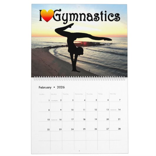 美しい畏敬のインスパイア体操カレンダー カレンダー (2月 2026)