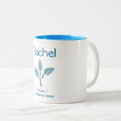 美しい番号1ホームスクール母の青と白 ツートーンマグカップ (正面右)