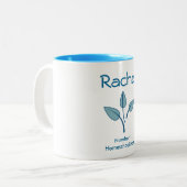 美しい番号1ホームスクール母の青と白 ツートーンマグカップ (正面左)