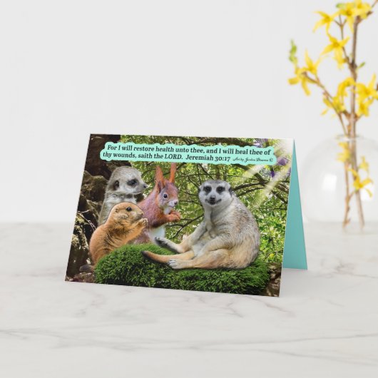 美しい癒しの聖書 エレミヤ書30:17 カード (黄色い花)