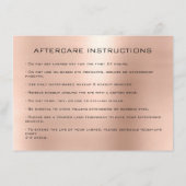 美しい発汗拡張アフターケア指示バラ エンクロージャーカード (裏面)