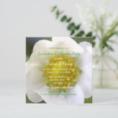 美しい白いちご花卒業式パーティー 招待状 (スタンド正面)