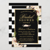 美しい白いアイボリーの花冬のブライダルシャワー 招待状 (正面/裏面)