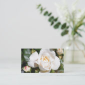 美しい白いエレガントバラの花プロフェッショナル 名刺 (スタンド正面)