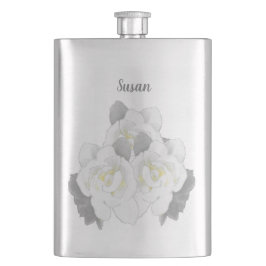 美しい白いクチナシの花を銀に フラスク