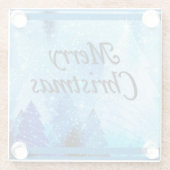 美しい白いクリスマス ガラスコースター (裏面)