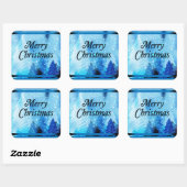 美しい白いクリスマス スクエアシール (シート)