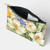 美しい白いクロキュース、オロсフル春の花 アクセサリーポーチ (見開き)