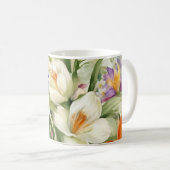 美しい白いクロキュース、オロсフル春の花 コーヒーマグカップ (正面右)