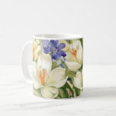 美しい白いクロキュース、オロсフル春の花 コーヒーマグカップ (正面左)