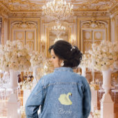 美しい白いスワンブライド デニムジャケット