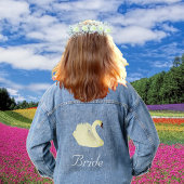 美しい白いスワンブライド デニムジャケット